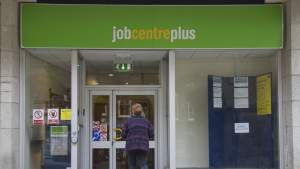 Woman going to job centre